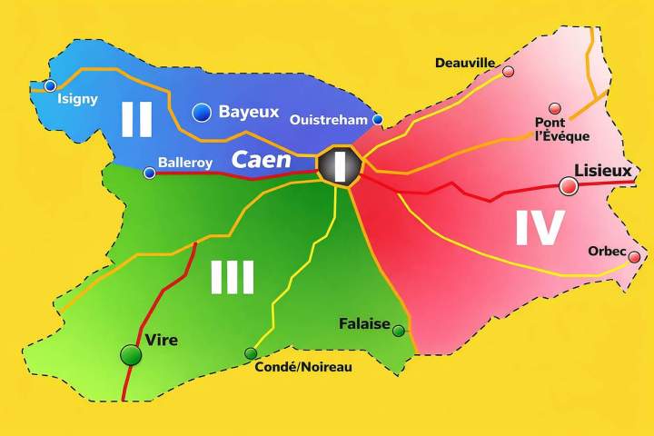 Carte Caen et ses alentours
